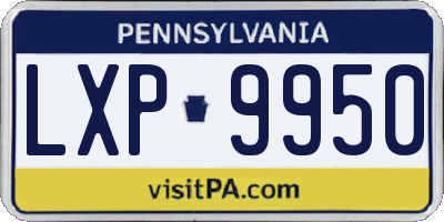 PA license plate LXP9950