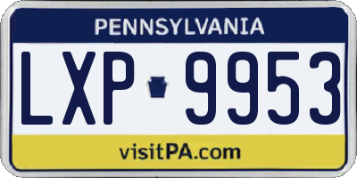 PA license plate LXP9953