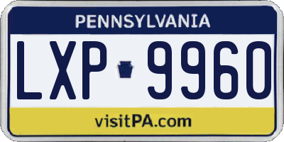PA license plate LXP9960