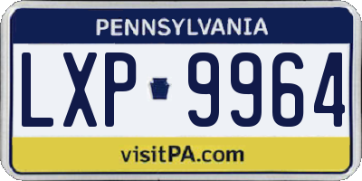 PA license plate LXP9964