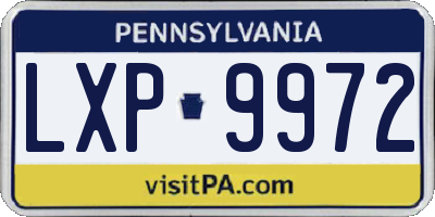 PA license plate LXP9972