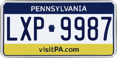 PA license plate LXP9987