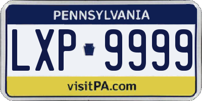 PA license plate LXP9999