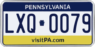 PA license plate LXQ0079