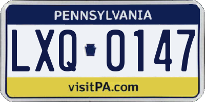 PA license plate LXQ0147