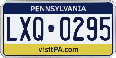 PA license plate LXQ0295
