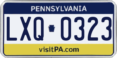 PA license plate LXQ0323