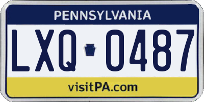 PA license plate LXQ0487