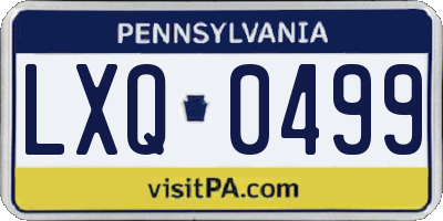PA license plate LXQ0499