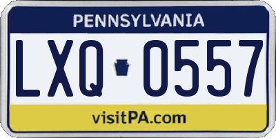 PA license plate LXQ0557