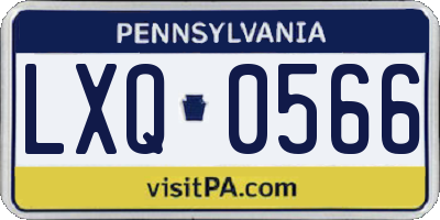 PA license plate LXQ0566