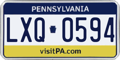 PA license plate LXQ0594