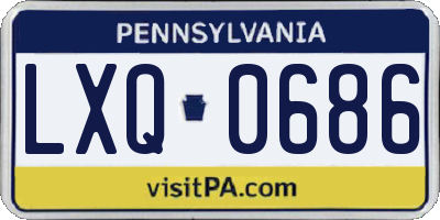 PA license plate LXQ0686