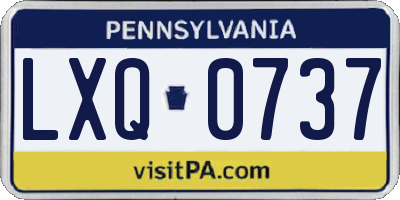 PA license plate LXQ0737