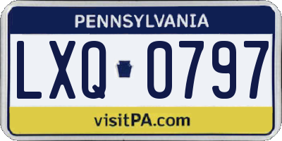 PA license plate LXQ0797