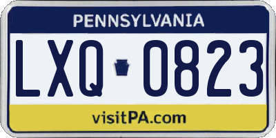 PA license plate LXQ0823