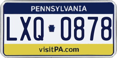 PA license plate LXQ0878