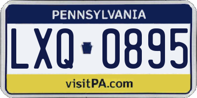 PA license plate LXQ0895