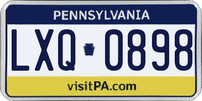 PA license plate LXQ0898