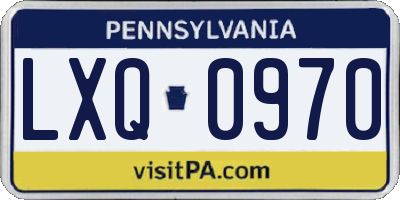 PA license plate LXQ0970