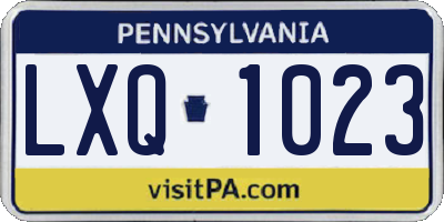 PA license plate LXQ1023