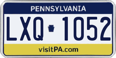 PA license plate LXQ1052