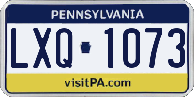 PA license plate LXQ1073