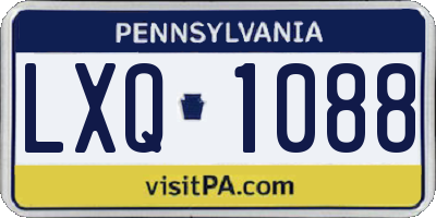 PA license plate LXQ1088