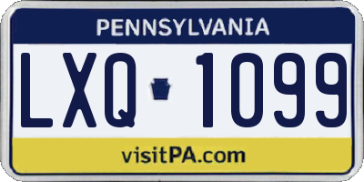 PA license plate LXQ1099