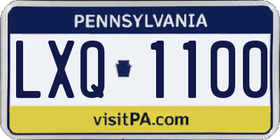 PA license plate LXQ1100