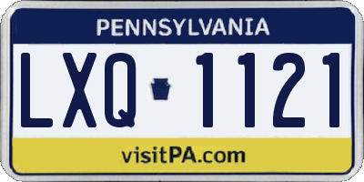PA license plate LXQ1121