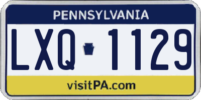 PA license plate LXQ1129