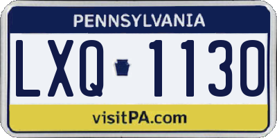 PA license plate LXQ1130