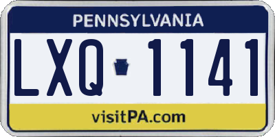 PA license plate LXQ1141