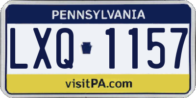 PA license plate LXQ1157