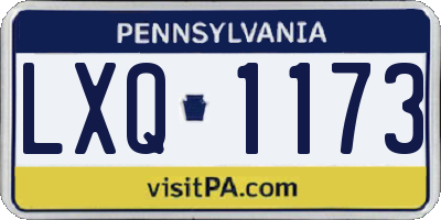 PA license plate LXQ1173