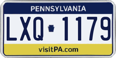 PA license plate LXQ1179