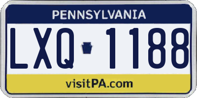 PA license plate LXQ1188