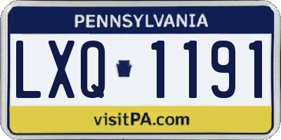 PA license plate LXQ1191