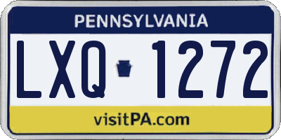 PA license plate LXQ1272