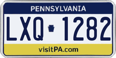 PA license plate LXQ1282