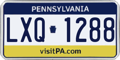 PA license plate LXQ1288