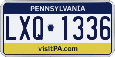 PA license plate LXQ1336