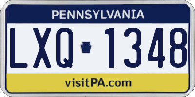 PA license plate LXQ1348