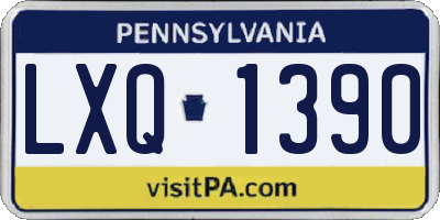 PA license plate LXQ1390