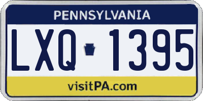 PA license plate LXQ1395