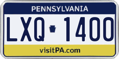 PA license plate LXQ1400