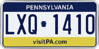PA license plate LXQ1410