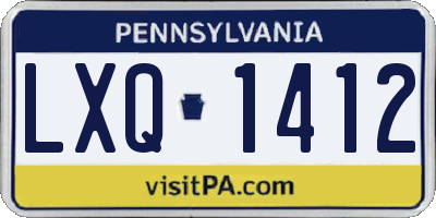PA license plate LXQ1412