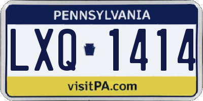 PA license plate LXQ1414